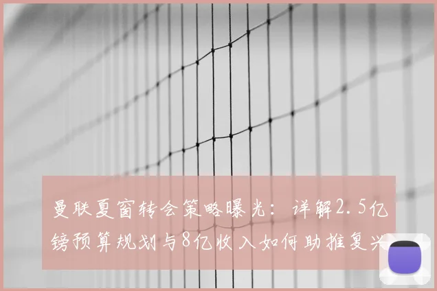 曼联夏窗转会策略曝光：详解2.5亿镑预算规划与8亿收入如何助推复兴